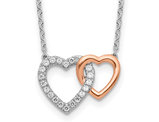 1/5 Carat (ctw SI1-SI2, H-I) Lab-Grown Diamond Heart Pendant Necklace in 14K White and Pink Gold with Chain